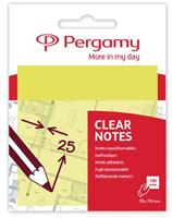 Pergamy transparante notes, ft 76 x 76 mm, 50 vel, geel