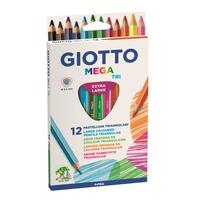Wolfers Trading Giotto Mega Tri Kleurpotloden, Kartonnen Etui Met 12 Stuks In Geassorteerde Kleuren