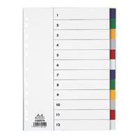 ELBA Kunststoff-Register, blanko, farbig, DIN A4, 12-teilig