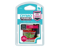 dymo LW Duurzame D1 Label Wit-Rood (12 mm x 3 m)