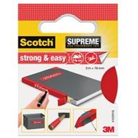 Scotch Supreme reparatietape Strong & Easy, ft 19 mm x 3 m, rood, blisterverpakking