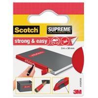 Scotch Supreme reparatietape Strong & Easy, ft 38 mm x 3 m, rood, blisterverpakking