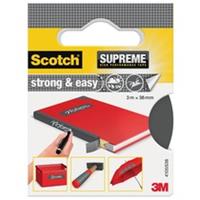 Scotch Supreme reparatietape Strong & Easy, ft 38 mm x 3 m, grijs, blisterverpakking
