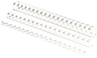 Fellowes Plastikbinderücken 5348204 weiß US-Teilung 21 Ringe auf A4 200 Blatt 25mm 50 Stück