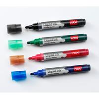 Nobo Liquid Ink Whiteboard Pens Bullet Tip 12 Pack Assorted