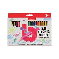 Bruynzeel Kids korte dikke kleurpotloden, set van 20 stuks in geassorteerde kleuren