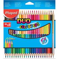Maped driehoekig kleurpotlood Color'Peps Duo 24 potloden in een kartonnen etui = 48 kleuren