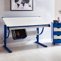 Wohnling Design Kinderschreibtisch Moritz, 120 x 60 cm - blau/weiß