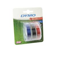 Dymo D3 tape 9 mm, geassorteerde kleuren, blister van 3 stuks