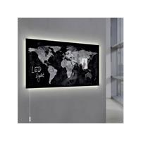 sigel Glasmagneetbord  Artverum LED 910x460x15 wereldkaart
