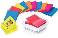 Post-it Z-Notes dispenser kei inclusief 12 x Super Sticky Z-notes Neon ft 76 x 76 mm