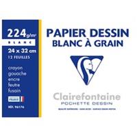 Clairefontaine Zeichenpapier , Blanc à Grain, , 240 x 320 mm