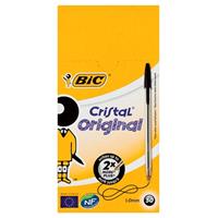 BIC Kugelschreiber Cristal transparent/schwarz Mine 0,4mm Schreibfarbe schwarz 50 Stück