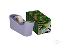 SCOTCH Plakbandhouder  C18 lavendel + 6rol magic tape 19mmx33m