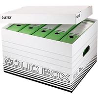 Archiefbox Leitz Solid Box L 6119, met deksels & automatische opbouw, 10 stuks, wit
