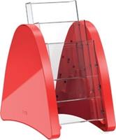 Helit tafelstandaard "parabool" 1/3 A4 - 3 vaks rood