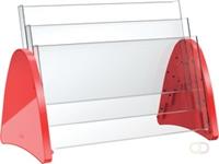 Helit tafelstandaard "parabool" A3 / krantenformaat - 3 vaks rood