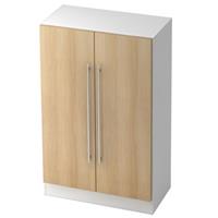 Fluegeltuerenschrank 3 OH Solid Relinggriff - Weiss/Eiche