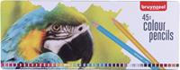 Kleurpotloden  papegaai blik à 45 stuks assorti
