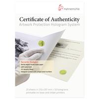 hahnemühle Certificate of Authenticity A4 Box 25 vel