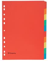 Pergamy tabbladen ft A4, 11-gaatsperforatie, karton, geassorteerde kleuren, 10 tabs