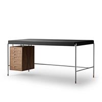 Carl Hansen AJ52 Society Table Bureau - Walnoot/Zwart Leder