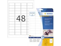 Herma 4232 Etiketten (A4) 45.7 x 21.2 mm Folie, mat Wit 1200 stuk(s) Extra sterk hechtend Veiligheidsetiketten
