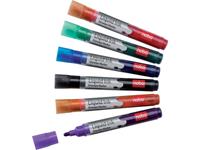 nobo Whiteboardmarkerset Liquid Ink Boardmarker Zwart, Rood, Groen, Blauw, Oranje, Violet 1901419 6 stuks/pack