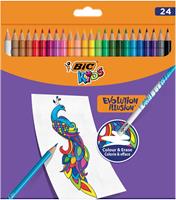 Bic Kids kleurpotlood Illusion Evolution, etui van 24 stuks