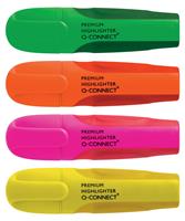 Q-CONNECT Textmarker Premium 4er Etui farbig sortiert 2-5mm Keilspitze