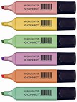 Q-Connect markeerstift pastel, geassorteerde kleuren, pak van 6 stuks