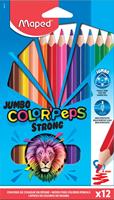Maped kleurpotlood Color'Peps Jumbo Strong, 12 potloden in een kartonnen etui