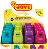 Jovi potloodslijper/gum Combo, display van 16 stuks in geassorteerde kleuren