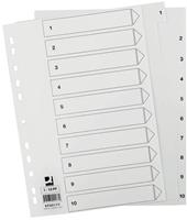 Q-Connect tabbladen set 1-10, met indexblad, ft A4, wit