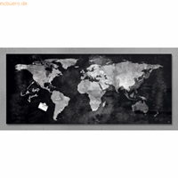 Sigel glasmagneetbord  Artverum 1300x550x12mm wereldkaart