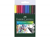 fabercastell 10 x Faber Castell Fineliner Finepen Grip 0,4 mm farbig sortiert 10 St