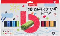 Bruynzeel Kids viltstiften Super Stamp, etui van 10 geassorteerde kleuren
