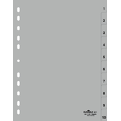 Durable 6511-10 Numerischer Registerindex Polypropylen (PP) Grau