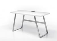 MCA furniture Schreibtisch "Andria", Weiß matt lackiert mit Kabeldurchlass, Breite 140 cm