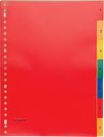 Pergamy tabbladen, ft A4, 23-gaatsperforatie, PP, geassorteerde kleuren, set 1-7