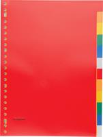 Pergamy tabbladen, ft A4, 23-gaatsperforatie, PP, 12 tabs in geassorteerde kleuren