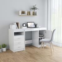 Schreibtisch 140x50x76cm Spanplatte Hochglanz-Weiß - VIDAXL