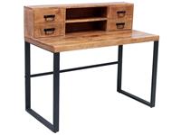 Kauf-unique Schreibtisch mit Stauraum Mangoholz & Metall HARLEM - 4 Schubalden
