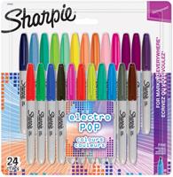 Sharpie permanente marker Electro Pop, fijn, blister van 24 stuks in geassorteerde kleuren