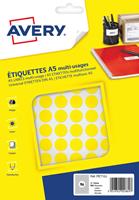 Avery PET15J ronde markeringsetiketten, diameter 15 mm, blister van 960 stuks, geel