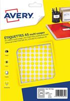 Avery PET08J ronde markeringsetiketten, diameter 8 mm, blister van 2940 stuks, geel