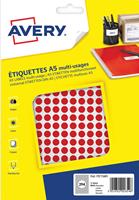 Avery PET08R ronde markeringsetiketten, diameter 8 mm, blister van 2940 stuks, rood