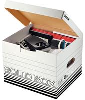 LEITZ Archiv-Klappdeckelbox Solid M, weiß/schwarz