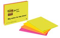 post-it Super Sticky Meeting Notes 203 x 152 mm Neon Kleuren 4 Blokken van 45 Vellen