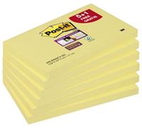 post-it Super Sticky Notes 127 x 76 mm Canary Yellow Geel 90 Vellen Voordeelpak 5 + 1 GRATIS
